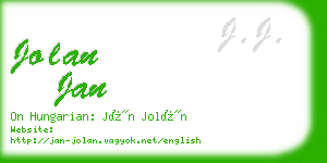 jolan jan business card